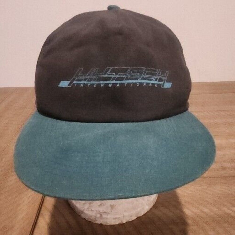 Hytech International Hat Cap Snapback Baseball Black Teal Blue Flat Bill